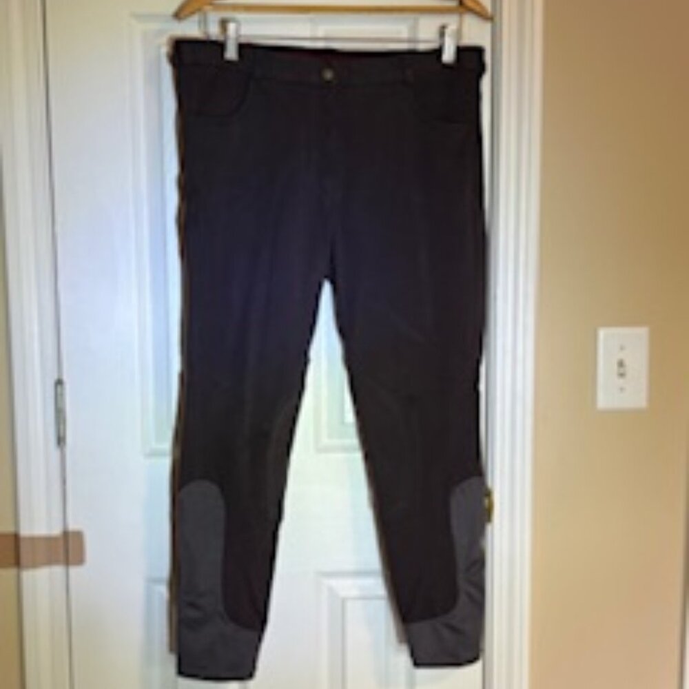 Equestrian - Knit Knee Patch Riding Breeches - 32R